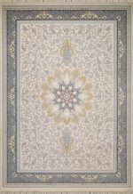 فرش ماشینی ترنج دار کرم